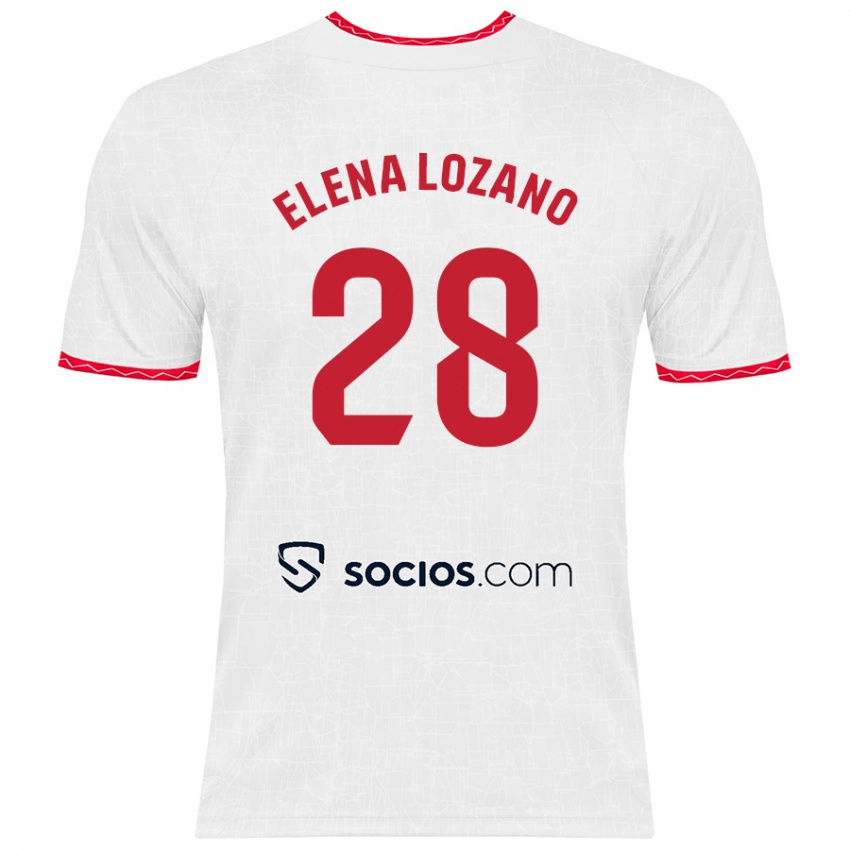 Kinderen Elena Lozano Gallego #28 Wit Rood Thuisshirt Thuistenue 2024/25 T-Shirt