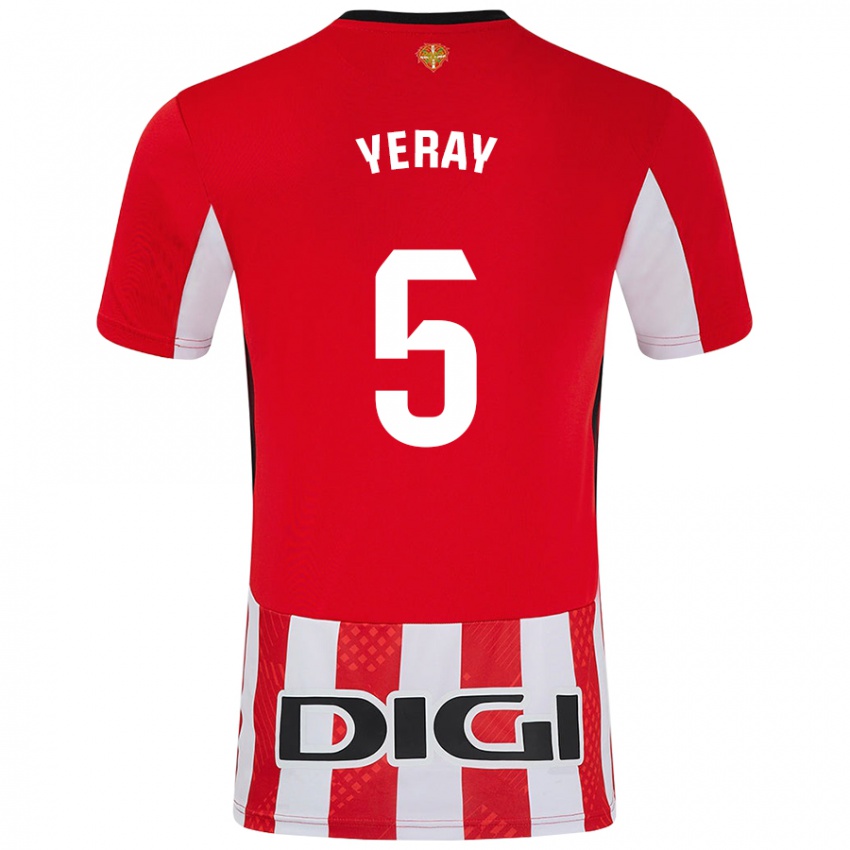 Kinderen Yeray Álvarez #5 Rood Wit Thuisshirt Thuistenue 2024/25 T-Shirt