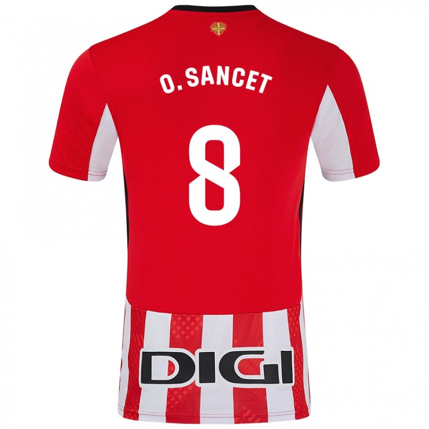 Kinderen Oihan Sancet #8 Rood Wit Thuisshirt Thuistenue 2024/25 T-Shirt