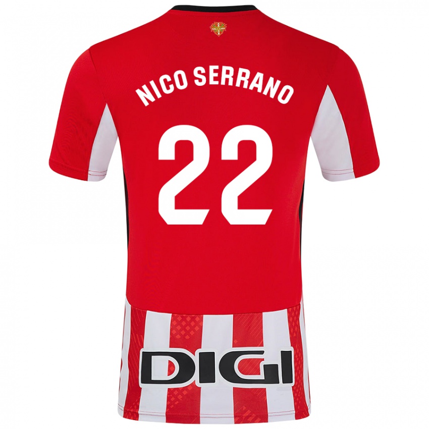 Kinderen Nico Serrano #22 Rood Wit Thuisshirt Thuistenue 2024/25 T-Shirt