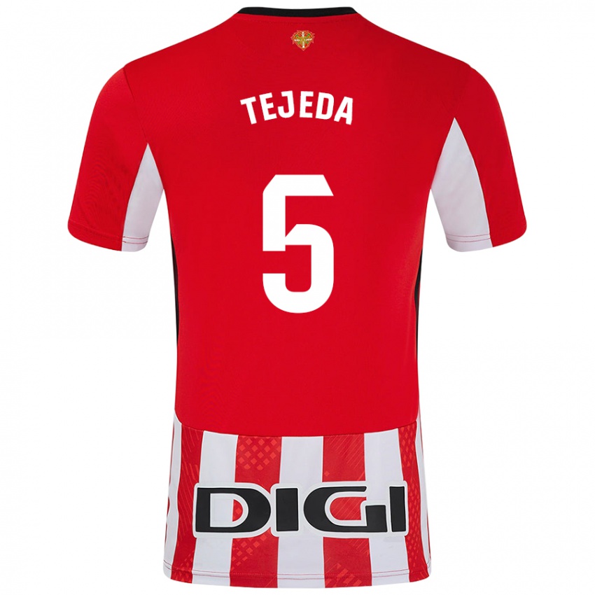 Kinderen Diego Tejeda #5 Rood Wit Thuisshirt Thuistenue 2024/25 T-Shirt