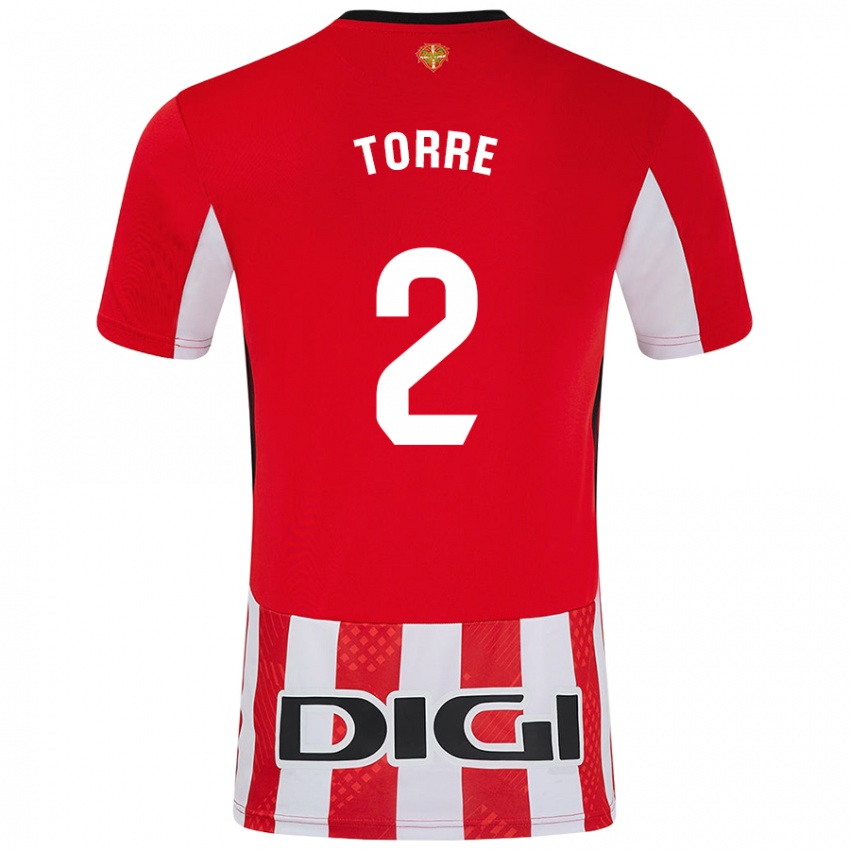 Kinderen Maddi Torre #2 Rood Wit Thuisshirt Thuistenue 2024/25 T-Shirt