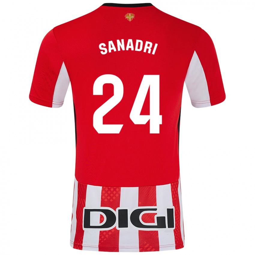 Kinderen Sanadri #24 Rood Wit Thuisshirt Thuistenue 2024/25 T-Shirt