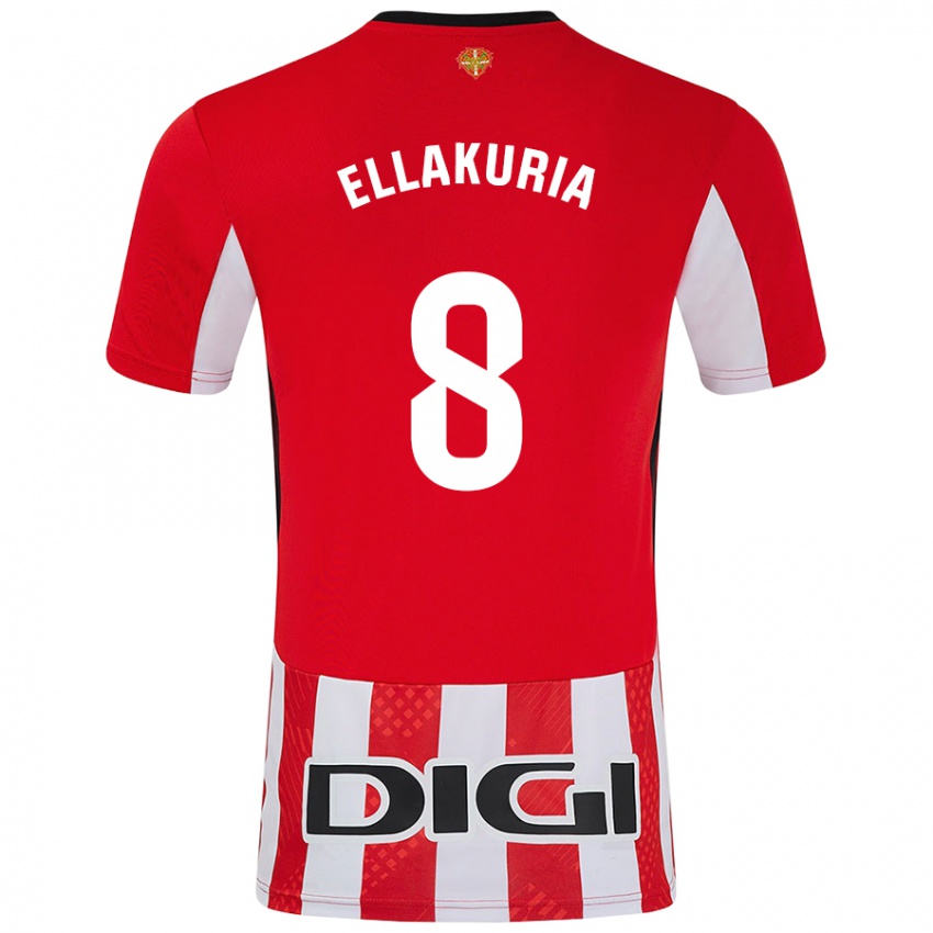 Kinderen Eneko Ellakuria #8 Rood Wit Thuisshirt Thuistenue 2024/25 T-Shirt