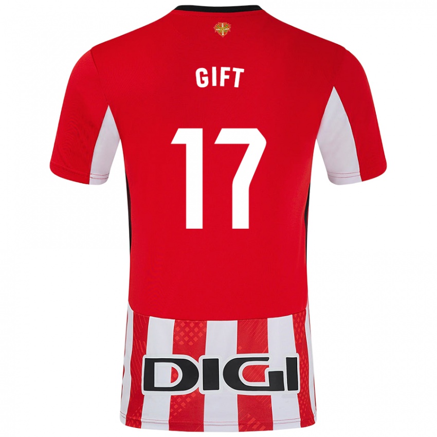 Kinderen Elijah Gift #17 Rood Wit Thuisshirt Thuistenue 2024/25 T-Shirt