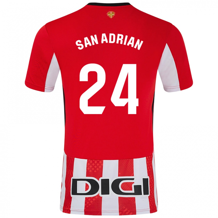 Kinderen Marta San Adrián Rocandio #24 Rood Wit Thuisshirt Thuistenue 2024/25 T-Shirt