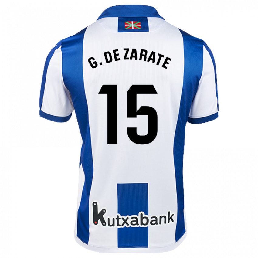 Kinderen Urko González De Zarate #15 Wit Blauw Thuisshirt Thuistenue 2024/25 T-Shirt