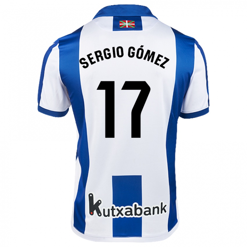 Kinderen Sergio Gómez #17 Wit Blauw Thuisshirt Thuistenue 2024/25 T-Shirt