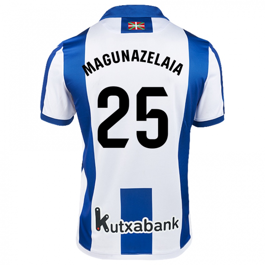 Kinderen Jon Magunazelaia #25 Wit Blauw Thuisshirt Thuistenue 2024/25 T-Shirt