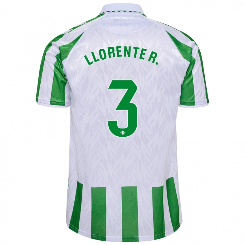 Kinderen Diego Llorente #3 Groen Witte Strepen Thuisshirt Thuistenue 2024/25 T-Shirt