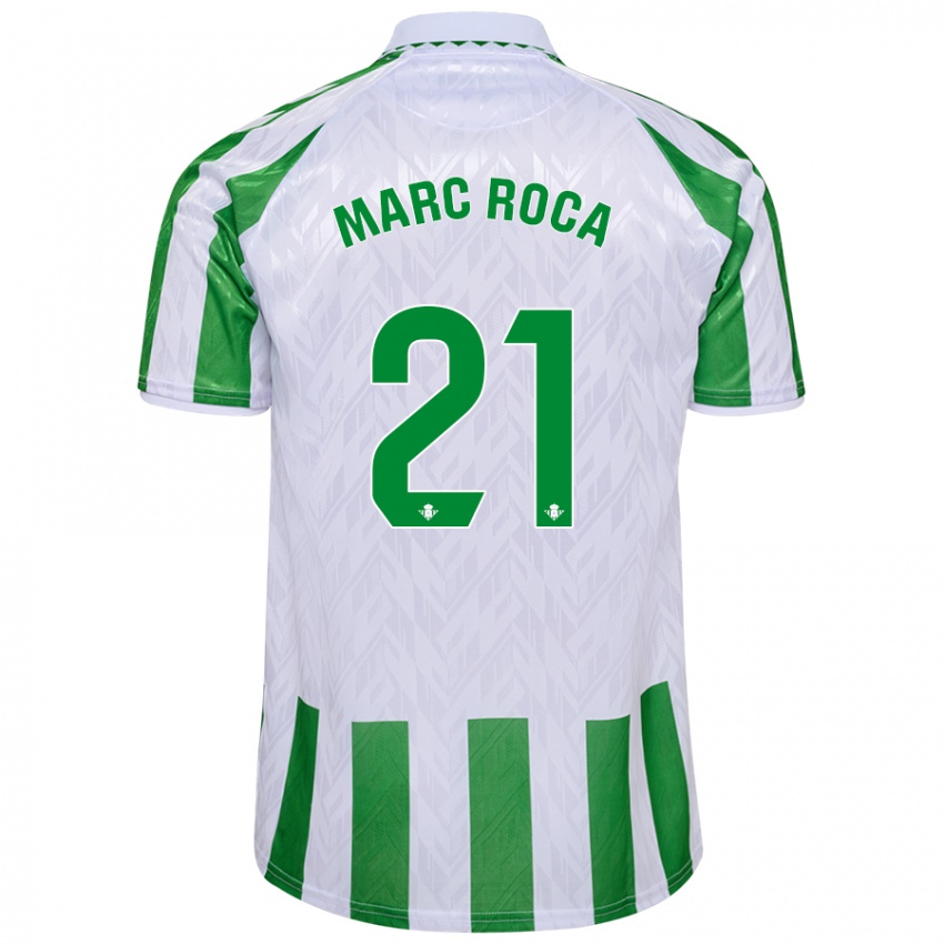 Kinderen Marc Roca #21 Groen Witte Strepen Thuisshirt Thuistenue 2024/25 T-Shirt