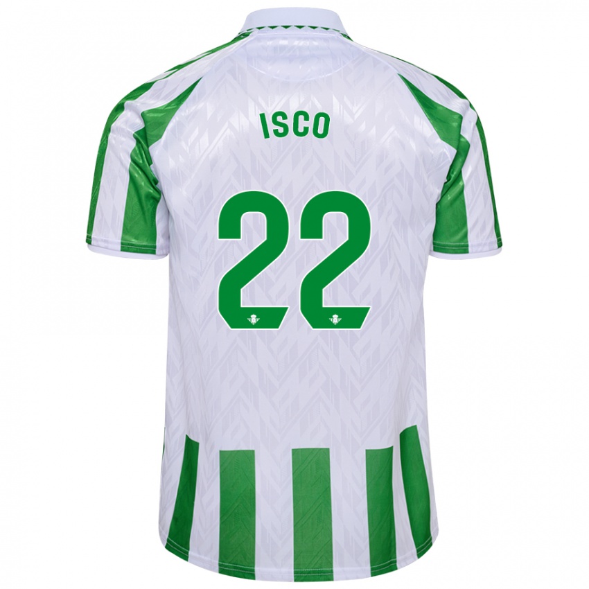 Kinderen Isco #22 Groen Witte Strepen Thuisshirt Thuistenue 2024/25 T-Shirt