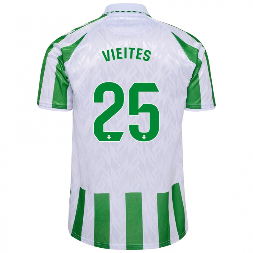 Kinderen Fran Vieites #25 Groen Witte Strepen Thuisshirt Thuistenue 2024/25 T-Shirt