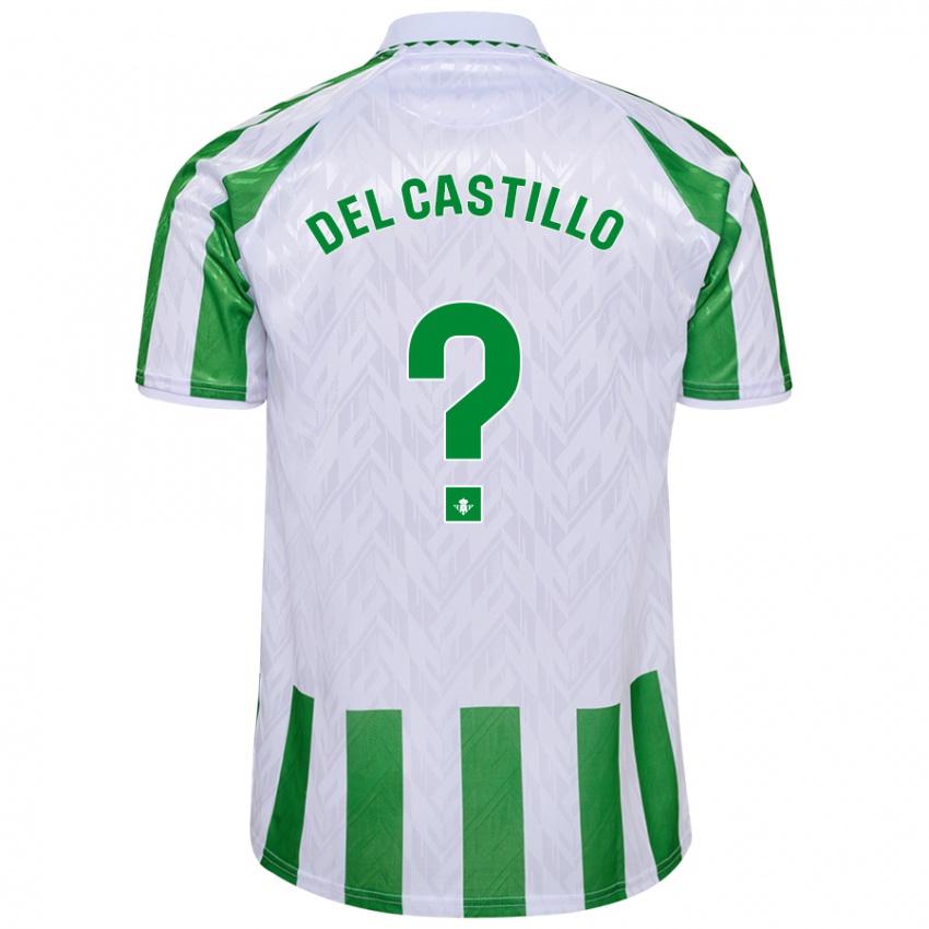 Kinderen Gonzalo Del Castillo #0 Groen Witte Strepen Thuisshirt Thuistenue 2024/25 T-Shirt