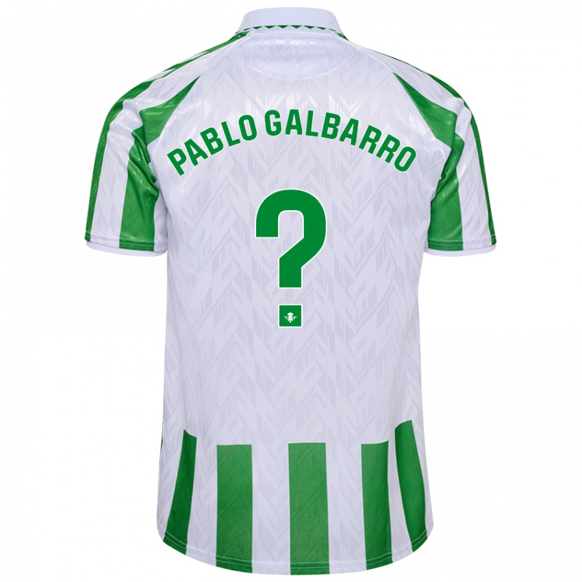 Kinderen Juan Pablo Galbarro #0 Groen Witte Strepen Thuisshirt Thuistenue 2024/25 T-Shirt