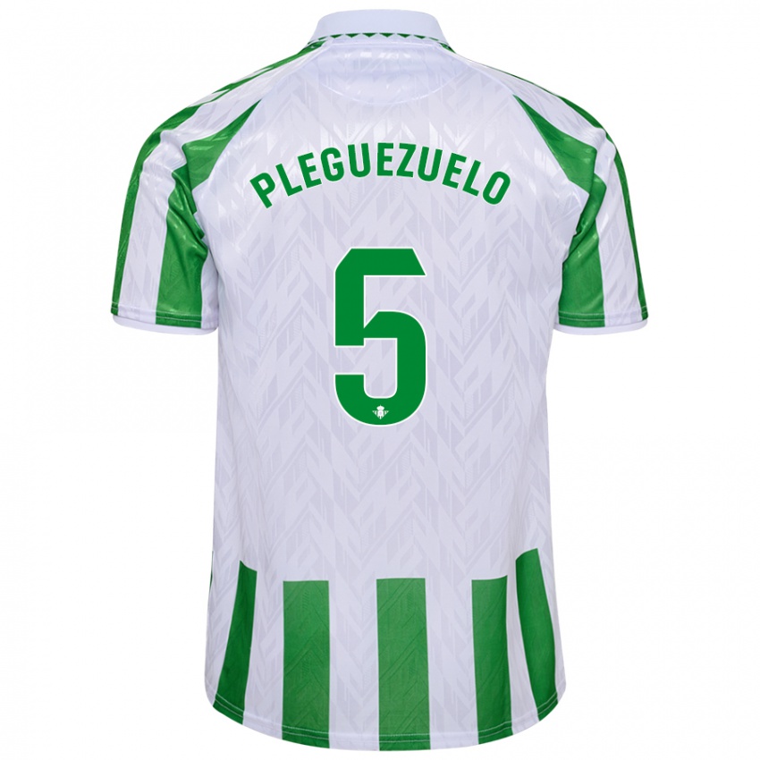 Kinderen Xavi Pleguezuelo #5 Groen Witte Strepen Thuisshirt Thuistenue 2024/25 T-Shirt