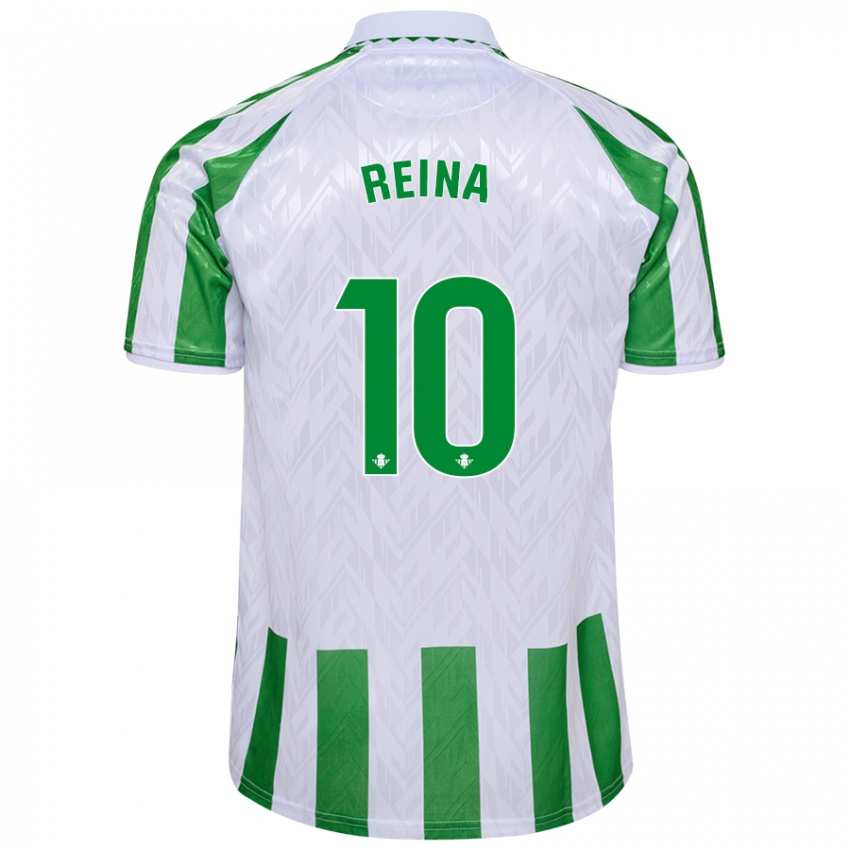 Kinderen Carlos Reina #10 Groen Witte Strepen Thuisshirt Thuistenue 2024/25 T-Shirt