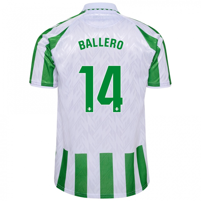 Kinderen Sander Ballero #14 Groen Witte Strepen Thuisshirt Thuistenue 2024/25 T-Shirt