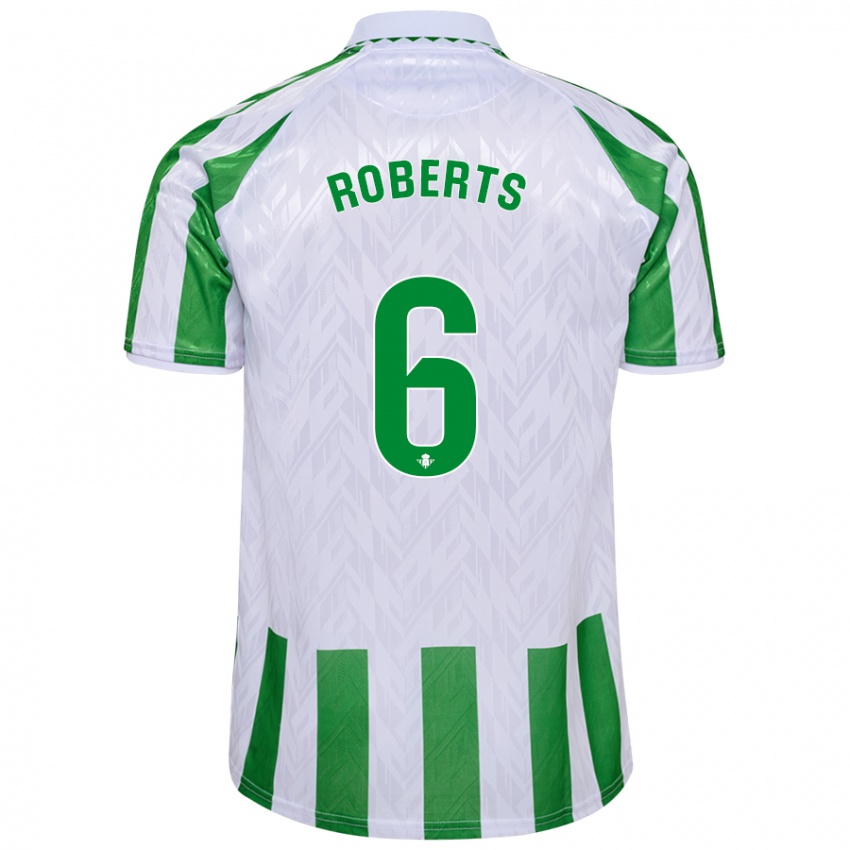 Kinderen Rhiannon Roberts #6 Groen Witte Strepen Thuisshirt Thuistenue 2024/25 T-Shirt