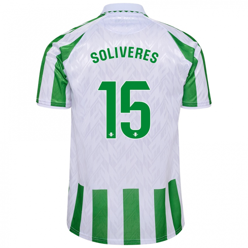 Kinderen Gema Soliveres #15 Groen Witte Strepen Thuisshirt Thuistenue 2024/25 T-Shirt