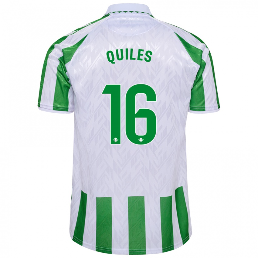 Kinderen Violeta García Quiles #16 Groen Witte Strepen Thuisshirt Thuistenue 2024/25 T-Shirt