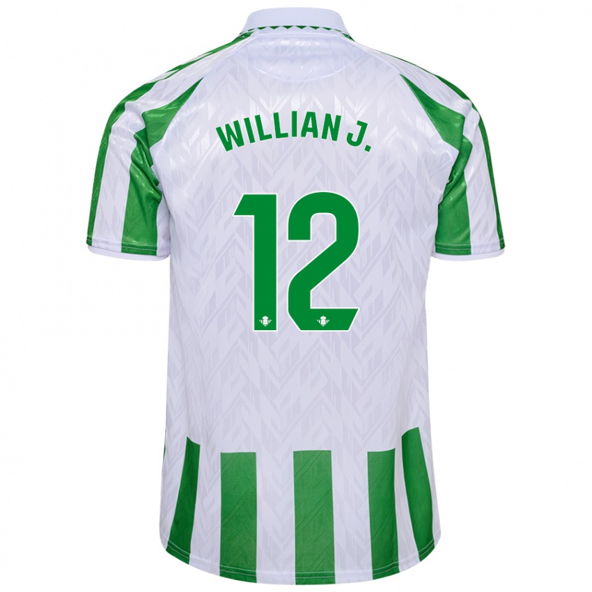 Kinderen Willian José #12 Groen Witte Strepen Thuisshirt Thuistenue 2024/25 T-Shirt