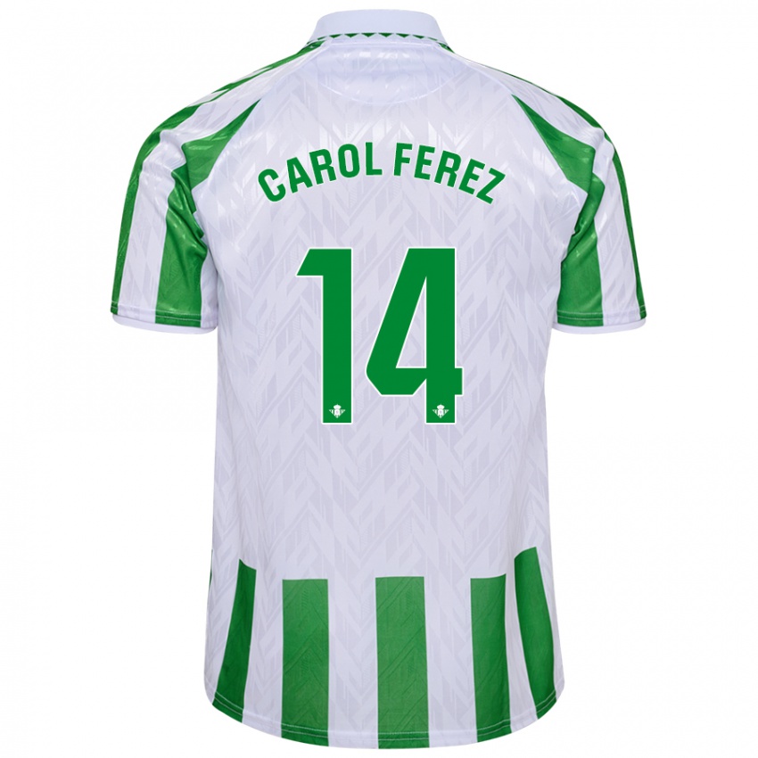 Kinderen Carolina Férez Méndez #14 Groen Witte Strepen Thuisshirt Thuistenue 2024/25 T-Shirt