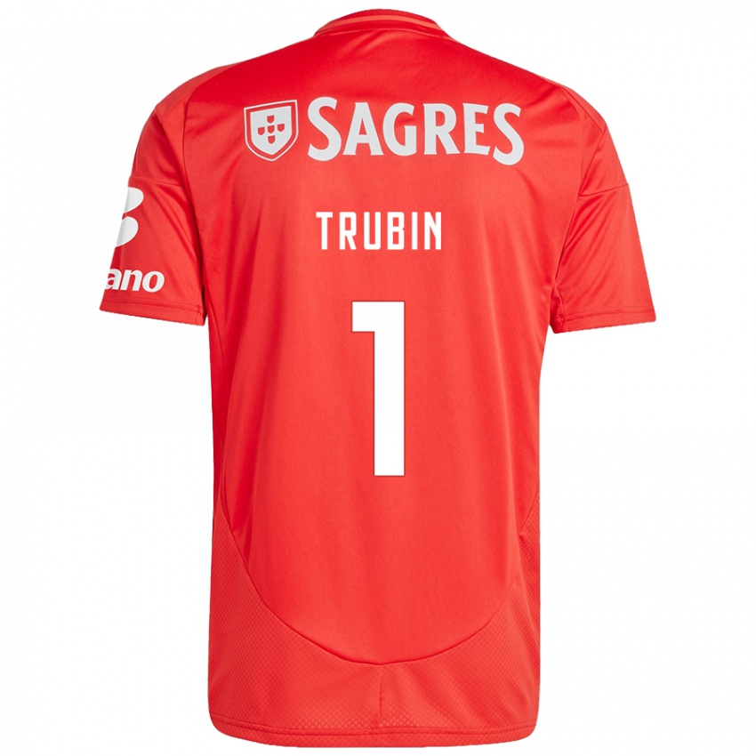 Kinderen Anatoliy Trubin #1 Rood Wit Thuisshirt Thuistenue 2024/25 T-Shirt