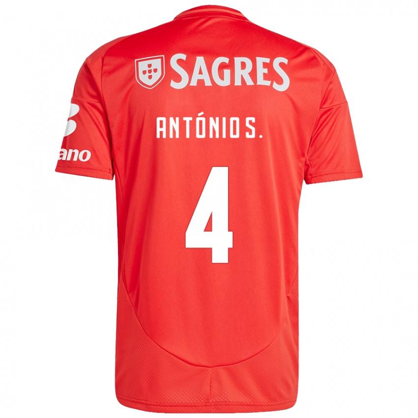 Kinderen António Silva #4 Rood Wit Thuisshirt Thuistenue 2024/25 T-Shirt