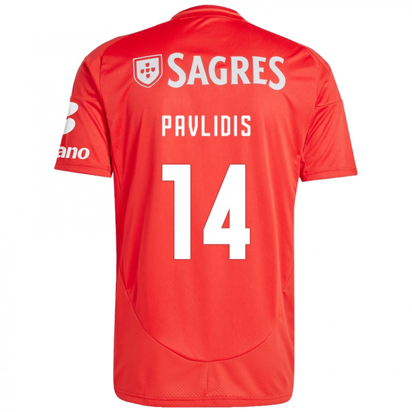 Kinderen Vangelis Pavlidis #14 Rood Wit Thuisshirt Thuistenue 2024/25 T-Shirt