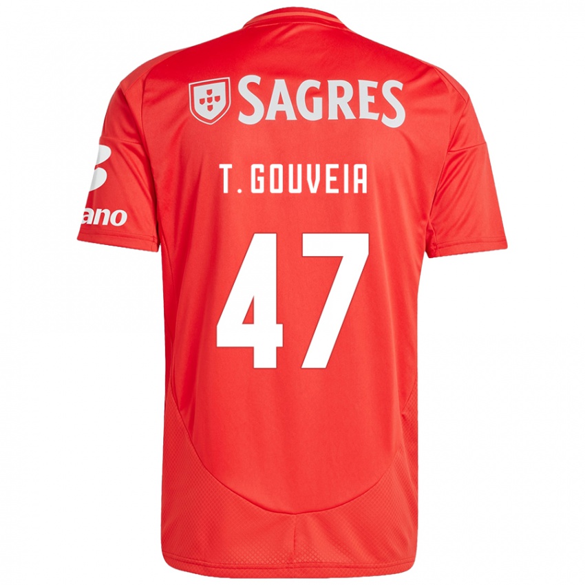 Kinderen Tiago Gouveia #47 Rood Wit Thuisshirt Thuistenue 2024/25 T-Shirt