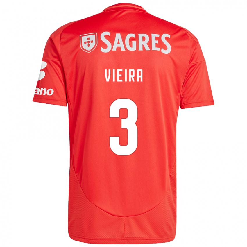 Kinderen Miguel Vieira #3 Rood Wit Thuisshirt Thuistenue 2024/25 T-Shirt