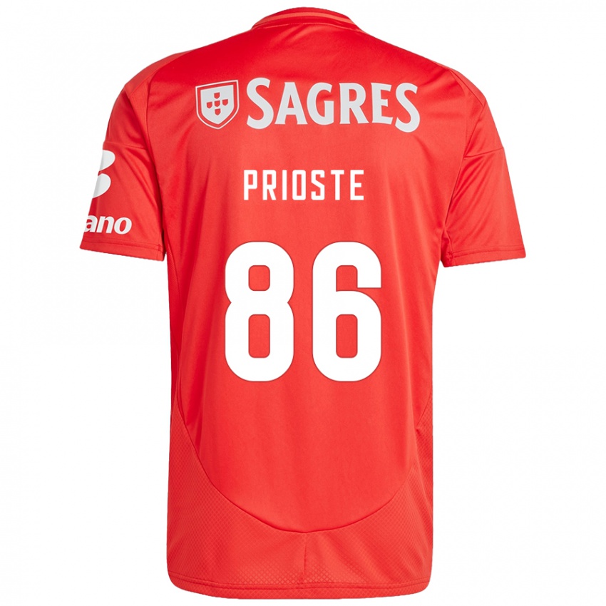 Kinderen Diogo Prioste #86 Rood Wit Thuisshirt Thuistenue 2024/25 T-Shirt