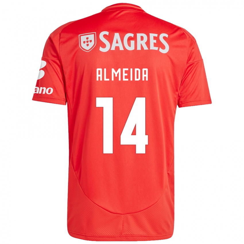 Kinderen Letícia Almeida #14 Rood Wit Thuisshirt Thuistenue 2024/25 T-Shirt