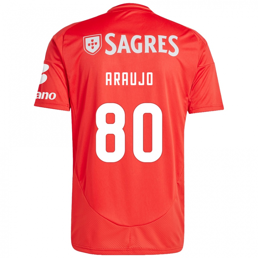 Kinderen Lais Araujo #80 Rood Wit Thuisshirt Thuistenue 2024/25 T-Shirt