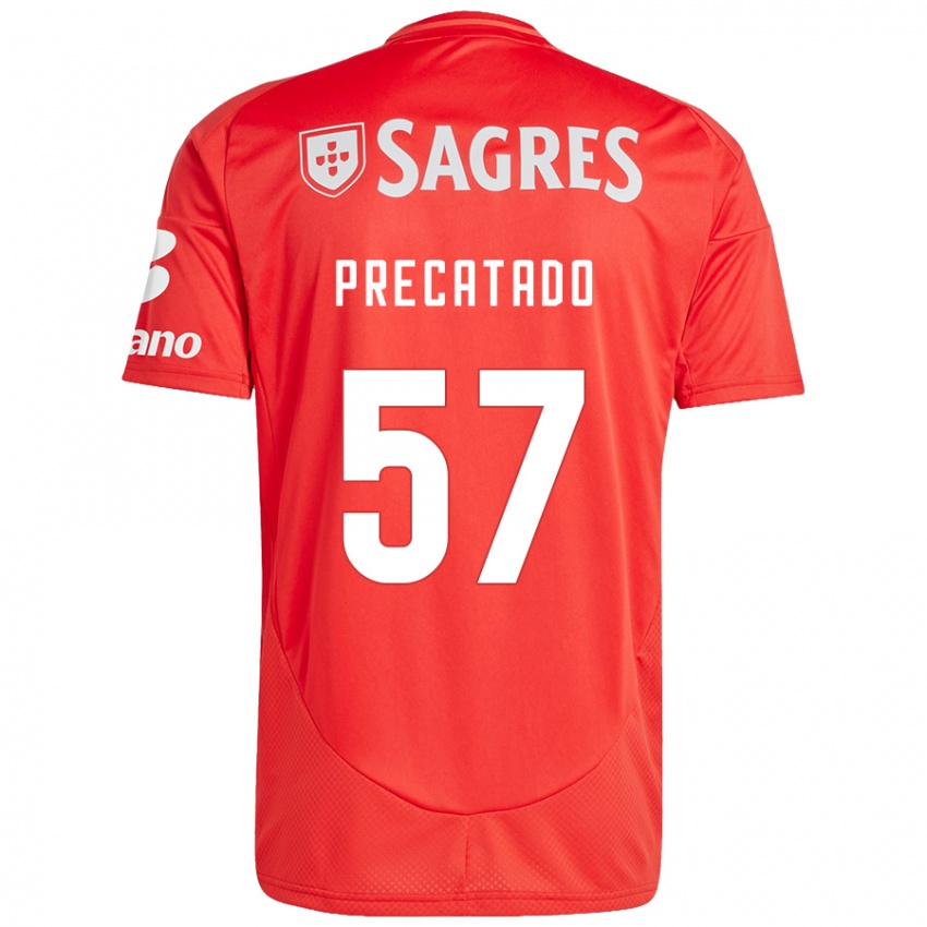 Kinderen Precatado #57 Rood Wit Thuisshirt Thuistenue 2024/25 T-Shirt