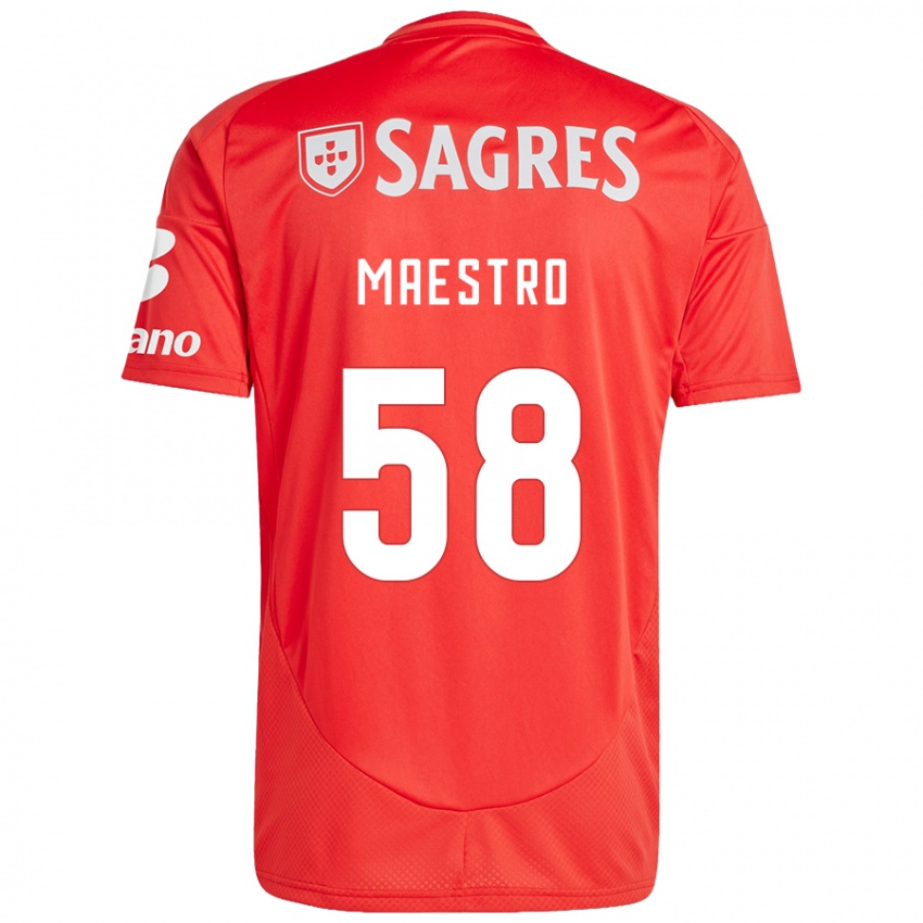 Kinderen Maestro #58 Rood Wit Thuisshirt Thuistenue 2024/25 T-Shirt