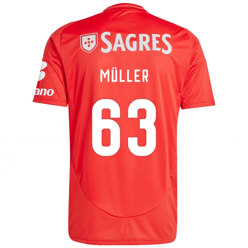 Kinderen José Müller #63 Rood Wit Thuisshirt Thuistenue 2024/25 T-Shirt