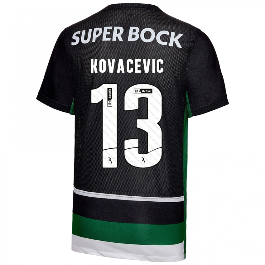 Kinderen Vladan Kovacevic #13 Zwart Wit Groen Thuisshirt Thuistenue 2024/25 T-Shirt