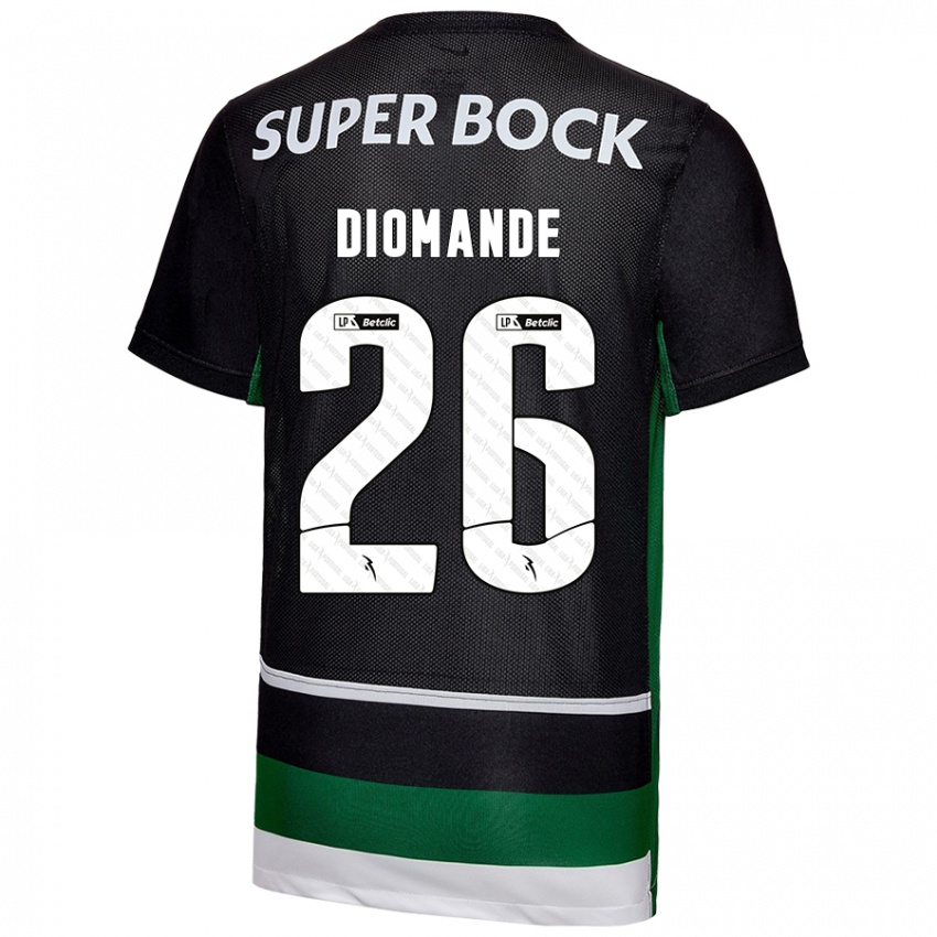 Kinderen Ousmane Diomande #26 Zwart Wit Groen Thuisshirt Thuistenue 2024/25 T-Shirt