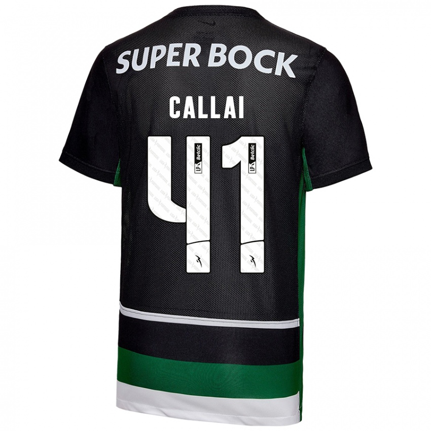 Kinderen Diego Callai #41 Zwart Wit Groen Thuisshirt Thuistenue 2024/25 T-Shirt