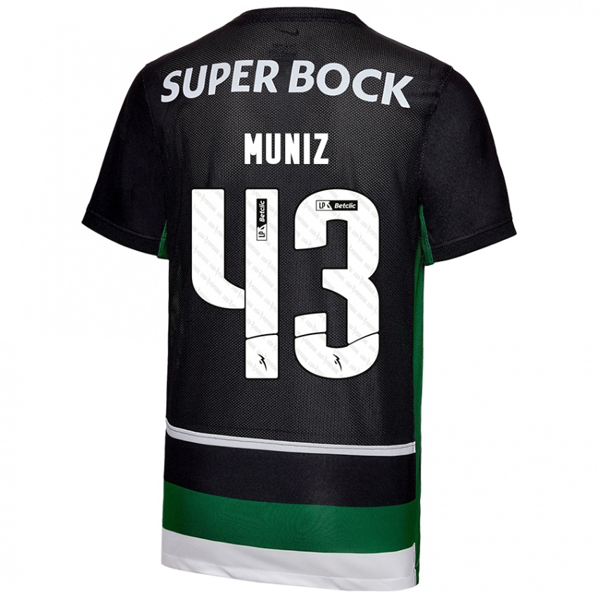 Kinderen João Muniz #43 Zwart Wit Groen Thuisshirt Thuistenue 2024/25 T-Shirt