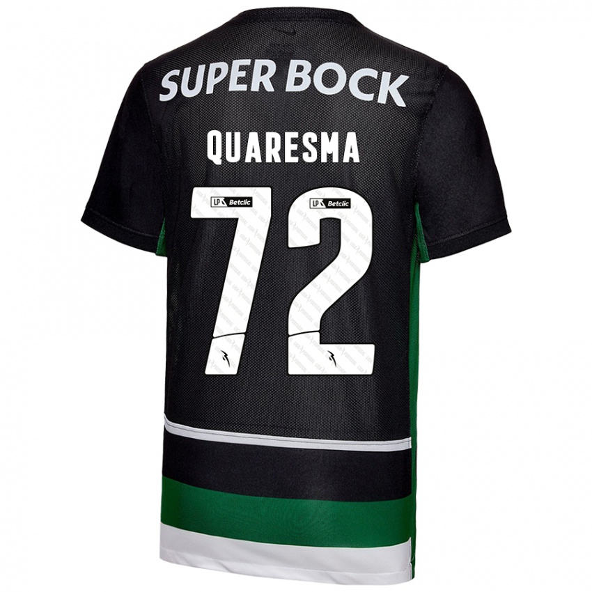 Kinderen Eduardo Quaresma #72 Zwart Wit Groen Thuisshirt Thuistenue 2024/25 T-Shirt