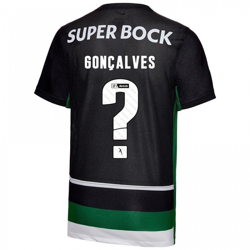 Kinderen Flávio Gonçalves #0 Zwart Wit Groen Thuisshirt Thuistenue 2024/25 T-Shirt