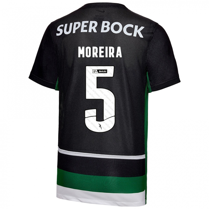 Kinderen David Moreira #5 Zwart Wit Groen Thuisshirt Thuistenue 2024/25 T-Shirt