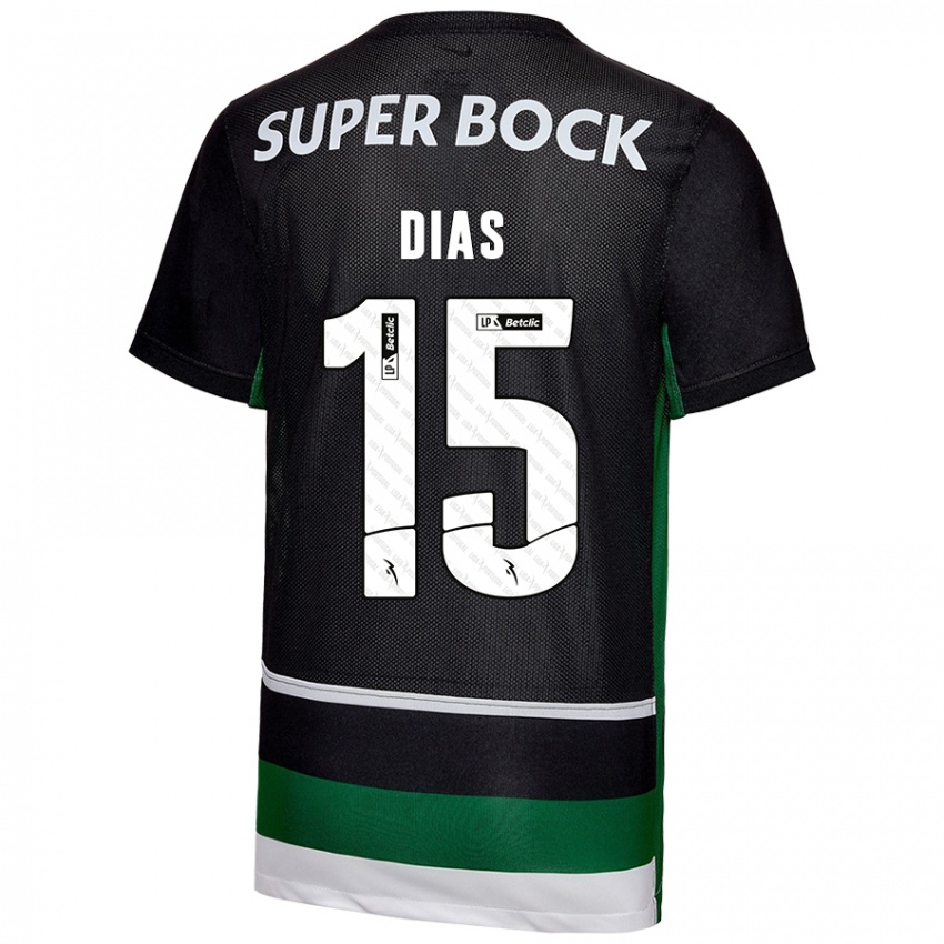 Kinderen Rodrigo Dias #15 Zwart Wit Groen Thuisshirt Thuistenue 2024/25 T-Shirt