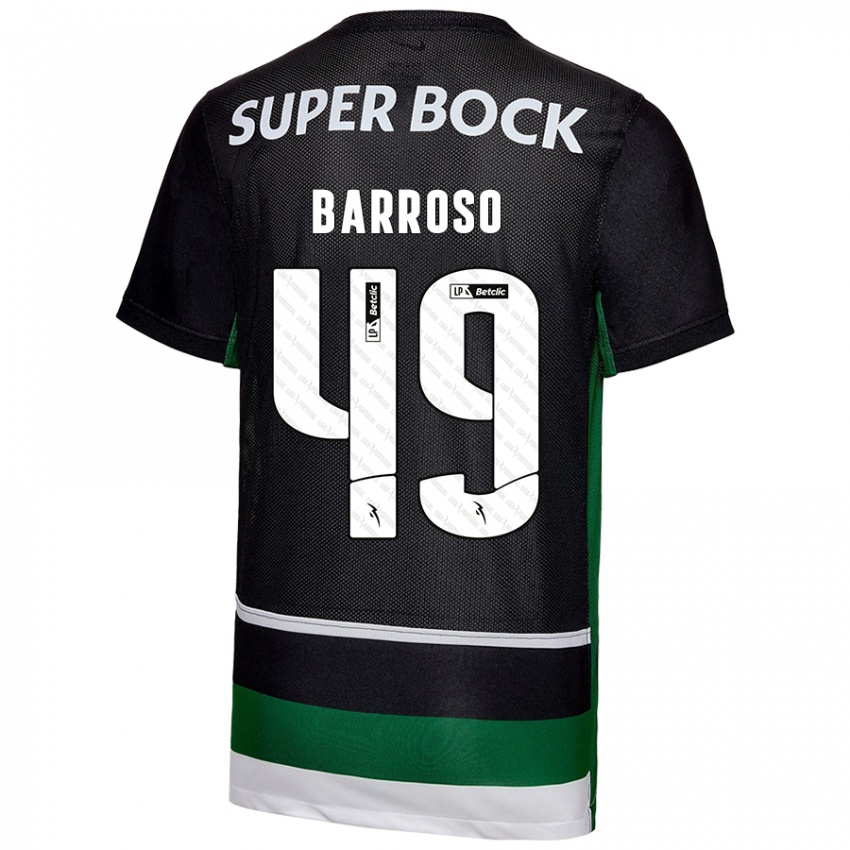 Kinderen Leonardo Barroso #49 Zwart Wit Groen Thuisshirt Thuistenue 2024/25 T-Shirt