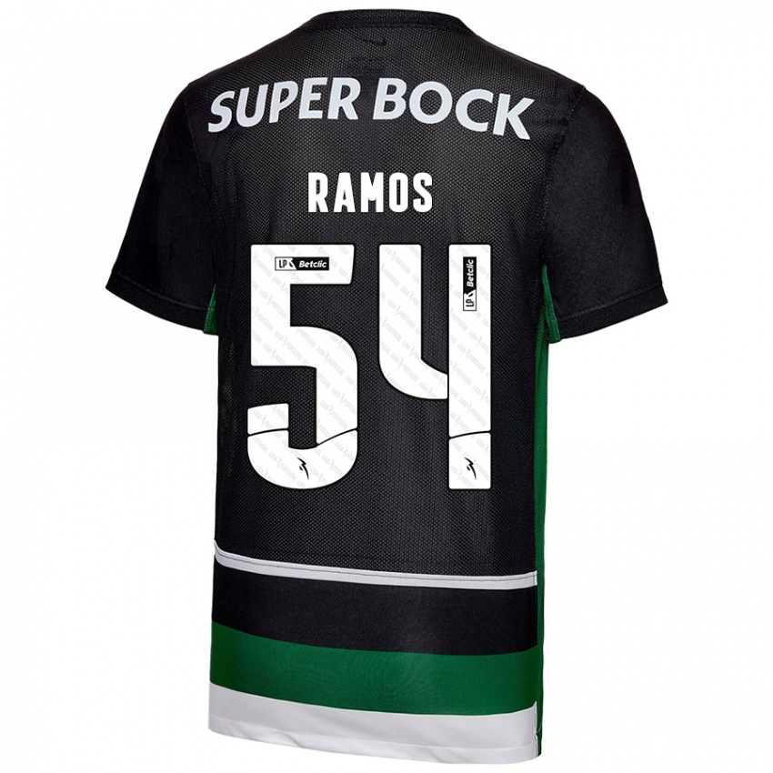 Kinderen Bruno Ramos #54 Zwart Wit Groen Thuisshirt Thuistenue 2024/25 T-Shirt