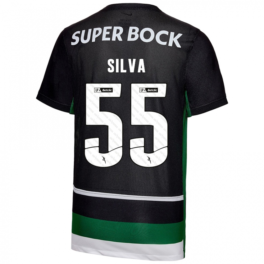 Kinderen José Silva #55 Zwart Wit Groen Thuisshirt Thuistenue 2024/25 T-Shirt