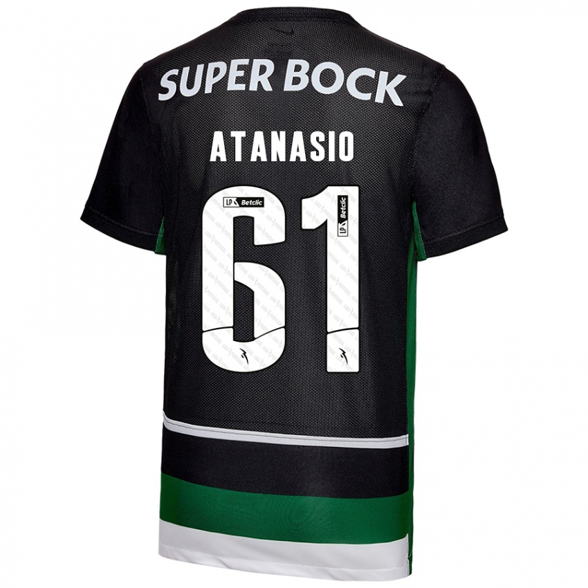 Kinderen Atanásio #61 Zwart Wit Groen Thuisshirt Thuistenue 2024/25 T-Shirt